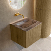 MONDIAZ KURVE-DLUX Meuble de salle de bains 50cm couleur Dusk avec 1 tiroir et 0 porte. Lavabo GRUNNE Central sans trou de robinet Sombra. SW1433815