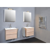 Proline Comfort 46 meubelset bestaande uit onderkast 60cm incl. 2 laden, porselein wastafel incl. 1 kraangat en spiegelkast met 60x46cm Eiken SW22296
