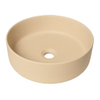 FugaFlow Eccelente Pietra waskom - 36x36x12cm - zonder overloop - rond - keramiek - mat beige SW1468938