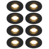 QAZQA Shed Spot encastrable - set de 8 - 8,5x8,5cm - IP54 - rond - noir mat SW1210151