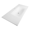 BRAUER Glacier wastafel 100x46x2cm - 1 wasbak - 1 kraangat- fine stone - mat wit SW86581