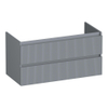 BRAUER Joy Wavy meuble sous-lavabo 100 2 tiroirs softclose - sans poignées - 1 découpe pour siphon - gris mat SW1201301