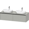 Duravit Ketho.2 Wastafelonderbouwkast - inclusief consoleplaat - met 2 laden - voor dubbele waskommen - 160x55x45.9cm - met handgrepen antraciet - betongrijs mat SW772674