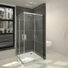 Saniclass Cansano douchecabine 100x100x193.5 hoekinstap incl douchebak 3.5cm helder glas chroom SW23949 Saniclass Cansano douchecabine 100x100x193.5 hoekinstap incl douchebak 3.5cm helder glas chroom SW23949