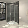 Saniclass Cansano douchecabine kwartrond met schuifdeuren 100x100x203.5 incl douchebak 13.5cm helder glas chroom SW23961 Saniclass Cansano douchecabine kwartrond met schuifdeuren 100x100x203.5 incl douchebak 13.5cm helder glas chroom SW23961