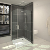 Saniclass Cansano douchecabine vierkant met draaideur 100x100x198.5 incl douchebak 3.5cm helder glas chroom SW24202 Saniclass Cansano douchecabine vierkant met draaideur 100x100x198.5 incl douchebak 3.5cm helder glas chroom SW24202