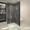 Saniclass Cansano douchecabine vierkant met 1 draaideur 80x80x198.5cm incl douchebak 3.5cm helder glas chroom SW24213