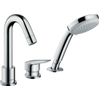 Hansgrohe Logis Afdekset - 3 gats badrandcombinatie - met handdouche - hoogglans chroom GA42070