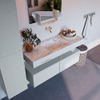 Mondiaz ALAN-DLUX Ensemble de meuble - 120cm - meuble Clay mat - 2 tiroirs - Lavabo Cloud Frappe suspendu - vasque Centre - 0 trous de robinet SW805437