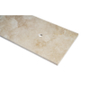 Saniclass Travertine Topblad - 140x46cm - zonder kraangaten - 2 sifon-uitsparingen - gemeleerd natuursteen SW1242433