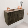 Mondiaz JOYA-DLUX 70cm meuble de toilette - couleur Shadow - Vasque FAYE position Gauche 1 trou de robinet couleur Arena. SW1424785