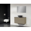 Saniclass New Future XXS Corestone13 waskom gehamerd badmeubel 100cm met spiegel taupe SW47742 Saniclass New Future XXS Corestone13 waskom gehamerd badmeubel 100cm met spiegel taupe SW47742