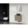Saniclass New Future XXS Corestone13 gehamerd badmeubel 60cm met spiegel taupe SW47744 Saniclass New Future XXS Corestone13 gehamerd badmeubel 60cm met spiegel taupe SW47744