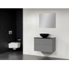Saniclass New Future Corestone13 waskom zwart badmeubel 80cm met spiegel grijs SW47837 Saniclass New Future Corestone13 waskom zwart badmeubel 80cm met spiegel grijs SW47837