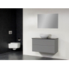 Saniclass New Future XXS Kos Meuble salle de bain avec vasque à poser blanc 100cm avec miroir gris SW47806 Saniclass New Future XXS Kos Meuble salle de bain avec vasque à poser blanc 100cm avec miroir gris SW47806