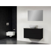 Saniclass New Future XXS Kos waskom wit badmeubel 100cm hoogglans met spiegel zwart SW47877 Saniclass New Future XXS Kos waskom wit badmeubel 100cm hoogglans met spiegel zwart SW47877