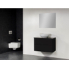 Saniclass New Future XXS Kos waskom wit badmeubel 80cm hoogglans met spiegel zwart SW47878 Saniclass New Future XXS Kos waskom wit badmeubel 80cm hoogglans met spiegel zwart SW47878
