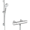 Hansgrohe Crometta Douchecombinatie: - met Ecostat - 1001 CL douchekraan - thermostatische - met glijstangset - 65cm - met Crome - thermostaat - wit chroom SW73235
