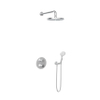 Hotbath Buddy IBS Ensemble de douche à effet pluie - inverseur 2 voies - bras mural 35 cm - grande douche de tête ronde 25 cm - douchette 3 jets - chrome SW18263