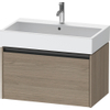 Duravit Ketho.2 Wastafelonderbouwkast - met 1 lade - 78.4x46x44cm - met greep antraciet - eiken terra mat SW773034