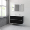 Bruynzeel Miko badmeubelset 66x121x51cm 2 kraangaten 2 wasbakken 2 lades met spiegel met softclose zwart eiken SW384529 Bruynzeel Miko badmeubelset 66x121x51cm 2 kraangaten 2 wasbakken 2 lades met spiegel met softclose zwart eiken SW384529