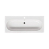 Saniclass Palermo Meuble lavabo - 120x47x3.5cm - trop-plein - 1 lavabo au centre - 2 trous de robinet - céramique - blanc SW24919