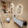 MONDIAZ TURE-DLUX Meuble toilette - 100cm - Clay - EDEN - vasque Frappe - position centrale - sans trou de robinet SW1102699