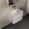 Mondiaz Aivy badmeubelset - 60x45x50cm - 0 kraangaten - 1 wasbak talc Solid surface - Midden - 2 lades - Met spiegelkast - MDF Talc SW892249