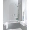 Simpsons Supreme Deluxe badwand 1 delig 85x138cm zilver profiel helder glas SW28052 Simpsons Supreme Deluxe badwand 1 delig 85x138cm zilver profiel helder glas SW28052