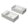 INK Contra Lavabo - 40x22x10cm - vasque à droite - 0 trous de robinet - polystone blanc mat SW352232