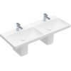 Villeroy & boch Avento dubbele meubelwastafel 120x47 2 kraangaten zonder overloop wit Ceramic+ wit SW209495 Villeroy & boch Avento dubbele meubelwastafel 120x47 2 kraangaten zonder overloop wit Ceramic+ wit SW209495