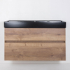 Saniclass Aurora Badmeubelset - 120cm - 2 lades - dubbele wastafel keramiek - zonder kraangat - zwart - roble SW1139092