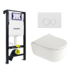 Plieger Kansas Ensemble WC - réservoir encastré UP320 - WC suspendu - compact - abattant Pressalit - softclose - plaque de commande blanche - boutons ronds - blanc SW1223028
