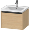 Duravit Ketho 2 meuble sous-lavabo avec 1 tiroir 58.4x45.5x44cm avec poignée chêne naturel mat anthracite SW772775