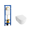 Villeroy & Boch Subway 2.0 Compact Toiletset - softclose -Wisa XS inbouwreservoir - Argos bedieningspaneel - wit SW28180