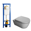 QeramiQ Salina Toiletset - softclose Toiletzitting - Argos bedieningsplaat wit - wit SW28184