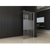 Wiesbaden Partly inloopdouche 70x200cm 10mm NANO coating glas met gedeeltelijk mat glas aluminium profiel zilver SW28278