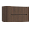 H&R Badmeubelen Juice Meuble sous vasque - 80x45x50cm - angle gauche arrondi - 2 tiroirs - poignée intégrée - coffee SW1489372