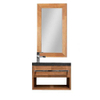 Saniclass natural wood fonteinset 40cm natural stone met fonteinspiegel SW28200 Saniclass natural wood fonteinset 40cm natural stone met fonteinspiegel SW28200
