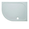 Crosswater Shower Tray receveur de douche - 80x120x4.5cm - gauche avec vidage 90mm - rayon 55 - traitement anticalcaire- polybéton - blanc SW31119