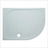Crosswater Showertray Shower Tray douchebak - 100x80x4.5cm links - exclusief - 90mm afvoer - 55 radius - met antikalkbehandeling polybeton - wit SW31112