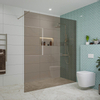 Fortifura Galeria inloopdouche - 180x200cm - rookglas - wandarm - PVD - geborsteld RVS SW876907
