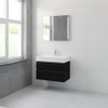 Bruynzeel Roma badmeubelset 80x60.5x46cm met softclose inclusief spiegel zwart eiken SW384870 Bruynzeel Roma badmeubelset 80x60.5x46cm met softclose inclusief spiegel zwart eiken SW384870