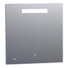 BRAUER Quartz miroir – carré – 70 x 70 cm – LED directe en haut – avec horloge – Aluminium SW278173