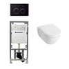 Villeroy en Boch Subway 2.0 Compact met zitting toiletset met geberit inbouwreservoir en sigma20 drukplaat zwart SW32465 Villeroy en Boch Subway 2.0 Compact met zitting toiletset met geberit inbouwreservoir en sigma20 drukplaat zwart SW32465