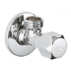 Grohe hoekstopkraan buitendraad 1/2 x1/2 met kunststof greep chroom SW32001 Grohe hoekstopkraan buitendraad 1/2 x1/2 met kunststof greep chroom SW32001
