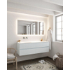 Mondiaz VICA ensemble de meuble de salle de bain - 150cm - meuble sous-vasque argile - 4 tiroirs - lavabo lune gauche - sans trou de robinet - miroir LED - version XL 60cm de haut SW1097928