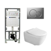Villeroy en boch Subway 2.0 inbouwset met diepspoel wandcloset slimseat zitting afdekplaat mat chroom SW47076