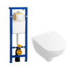 Villeroy & Boch O.novo Compact inbouwset Wisa - met diepspoel wandcloset - softclose zitting afdekplaat - wit SW47073