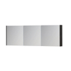 INK SPK1 Spiegelkast - 180x14x60cm - 3 deuren - dubbelzijdige Spiegel - schakelaar en stopcontact - MFC Houtskool eiken SW493947